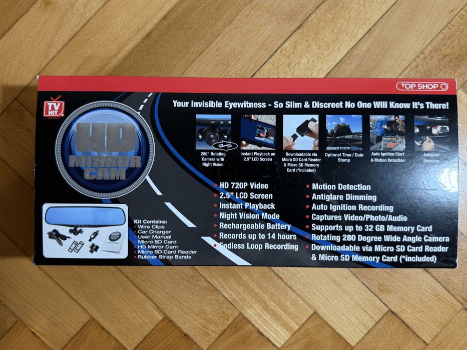 Видеорегистратор HD Mirror Cam – ОГЛЕДАЛО с вградена КАМЕРА за кола