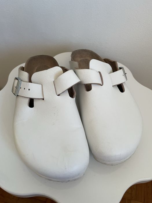 Birkenstock Boston alb piele 37