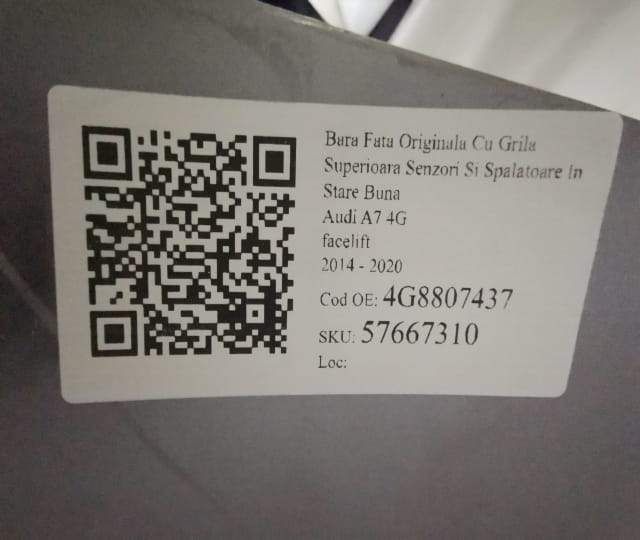 Предна броня Оригинална С Горна Решетка Сензори И Измиващи Устройства