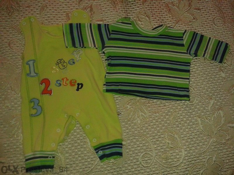 3 зелени гащеризончета + шапка