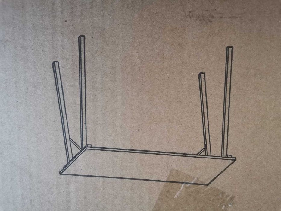 Birou suport metalic alb si placa de PAL stejar, 100 x 46 x 74cm