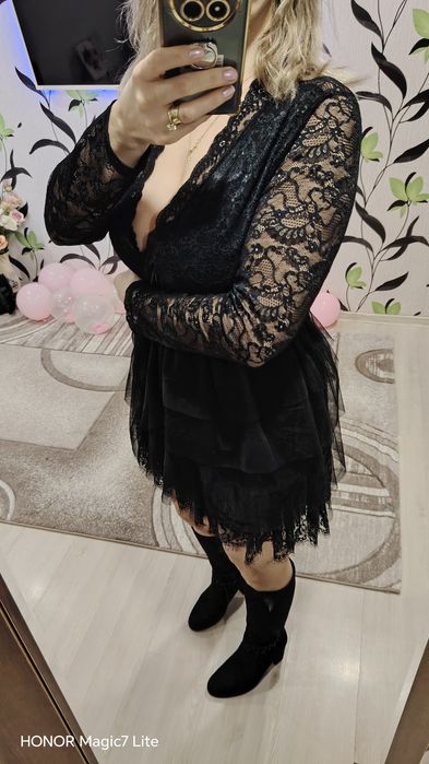 Rochie scurta eleganta dantela mărimea S-M