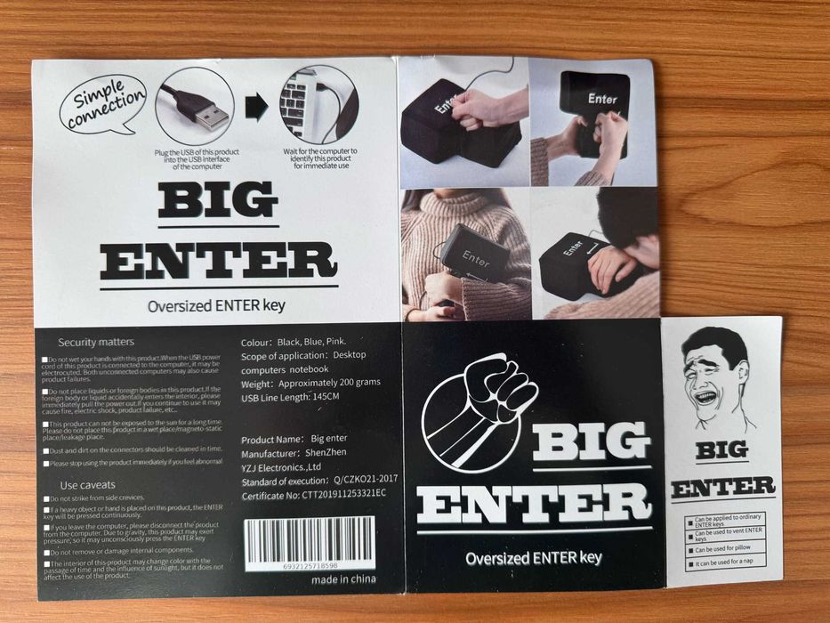 Tasta "Big Enter" Giganta - Antistres / USB / Functionala