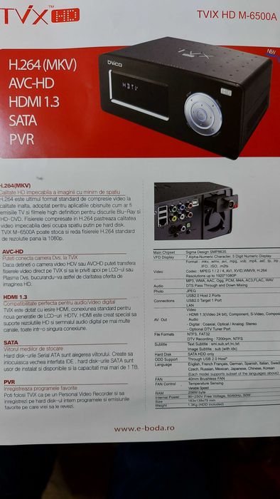 Multimedia Player DViCO TViX HD Player , M-6500A cele mai tari playere