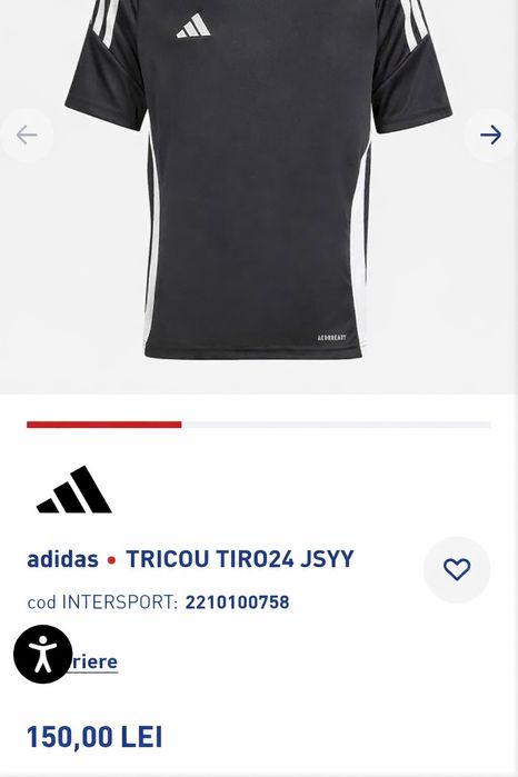 Tricou adidas Tiro24 negru – model sport, AEROREADY