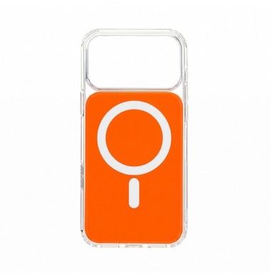 Husa iPhone 17 PRO, HEYBINGO, design slim, MagSafe, Anti-Soc, Anti Zgarieturi, Clear Fusion Mag Cover, Portocalie