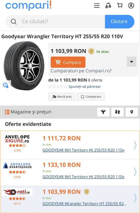 4 Anvelope vara 255 55 20 Goodyear DOT 2022
