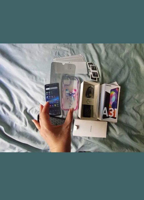 Pachet Complet: Telefon Samsung Galaxy A31 +2 Huse +5 Folii+Incarcator