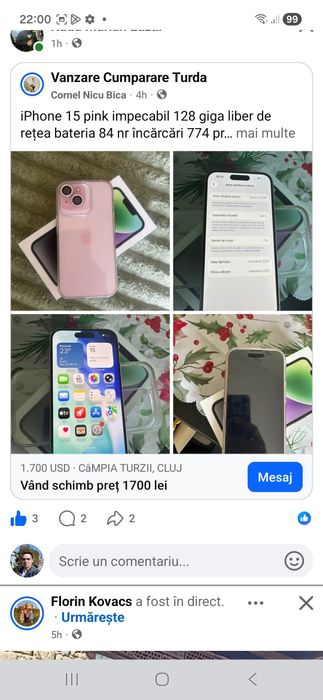 Iphone 15 inca in garantie