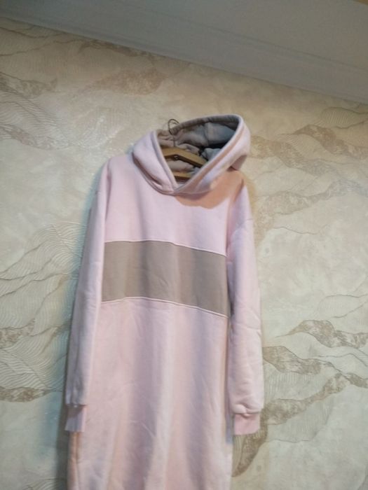 Капюшонка розовая теплая как платье