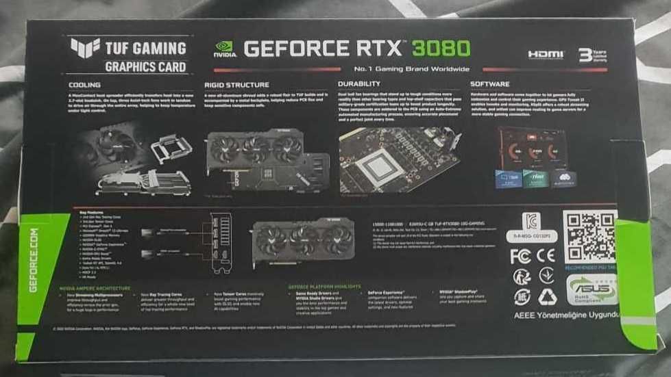 Видео карта ASUS GeForce RTX 3080 10GB TUF Gaming V2 OC LHR