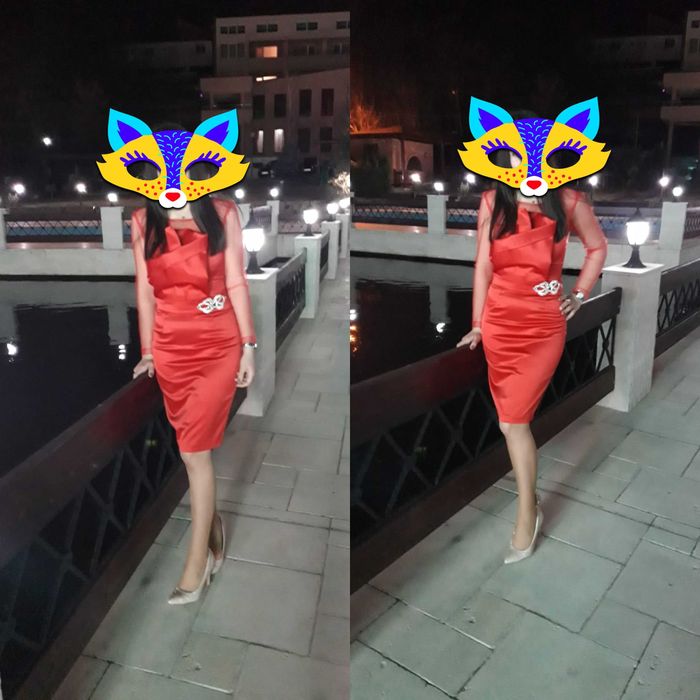Rochie seara rosie din tafta