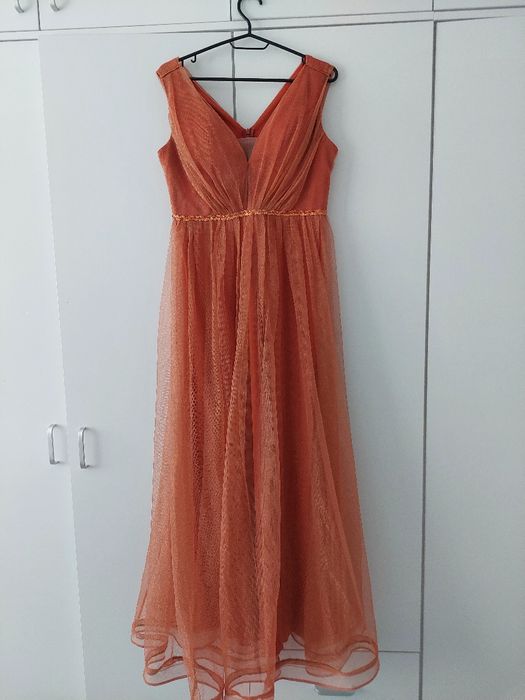 Дълга рокля ( цвят - изгорен портокал)