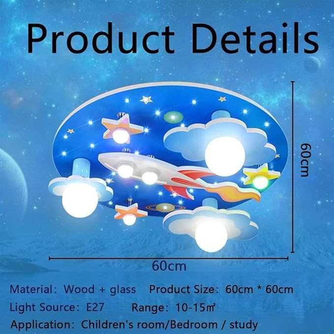 ЛЕД LED полилей за Детска стая Вселена Звездно небе Анимационна ракета