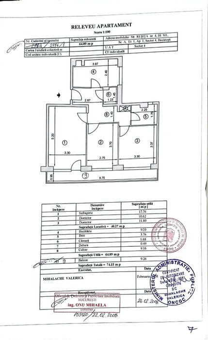 Vanzare Apartament 3 Camere