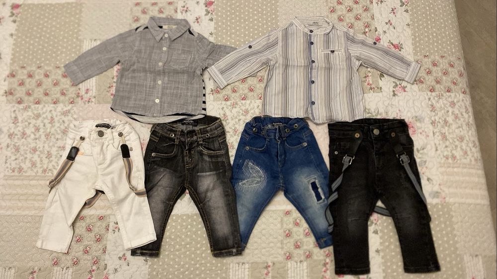 Лот- Дънки/ ризки- 6-9 мес.