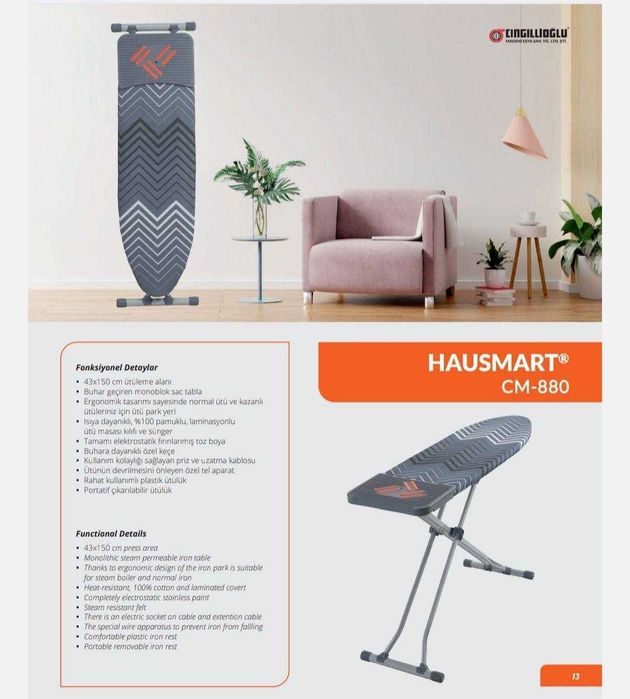 Гладильная доска Ġinjiloglu HAUSSMARTCm-880