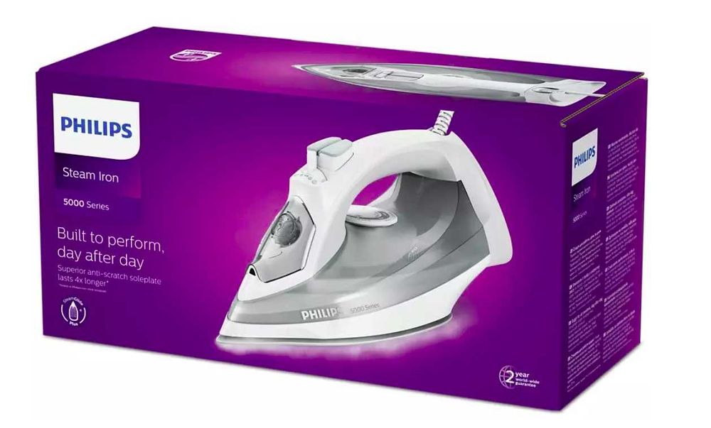 Парна ютия Philips 5000 Series DST5010/10, 2400 W, бяла