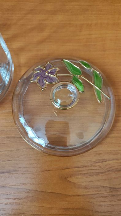 Масивна захарница/бонбониера от кристално стъкло