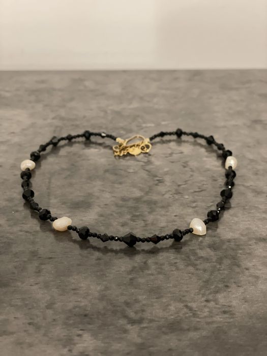 Colier cu perle si margele turmalina