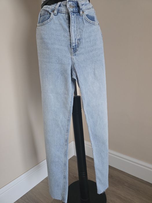 Denim  h&m marime 36 blugi femei drepti cu talie inalta
