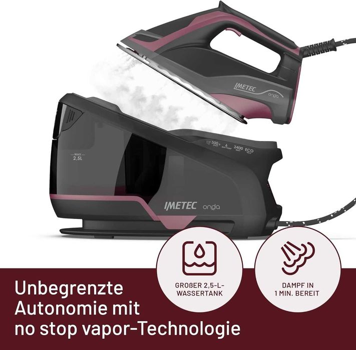Парогенератор Imetec Onda P2, 2400W, Парен удар 300 g, Защита варовик
