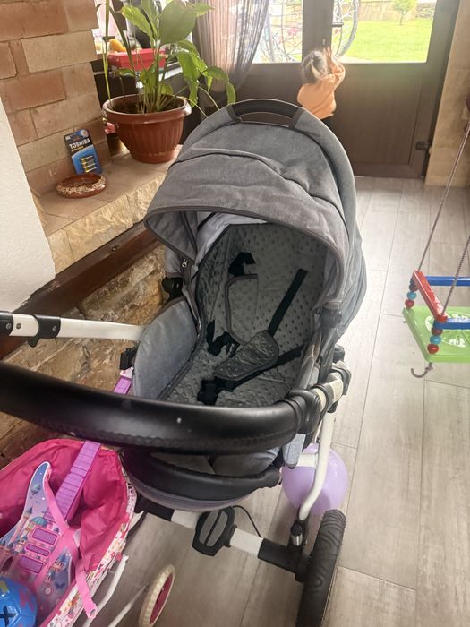 Бебешка количка Adbor Nemo 3 в 1 - лен с три коша