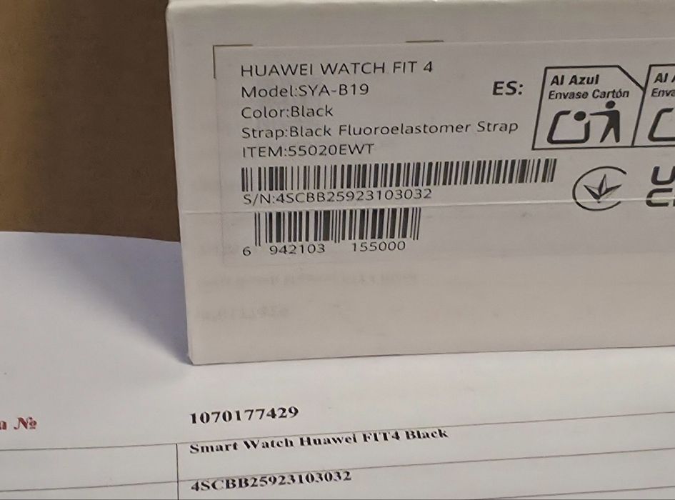ЗАПЕЧАТАН Huawei Watch FIT 4 BT A1 Гаранция 2027 г. Black | Черен