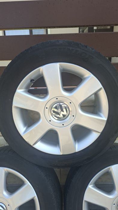 Jante aluminiu vw golf 5 ,touran 5x112 cu cauciucuri vară 205 55 16