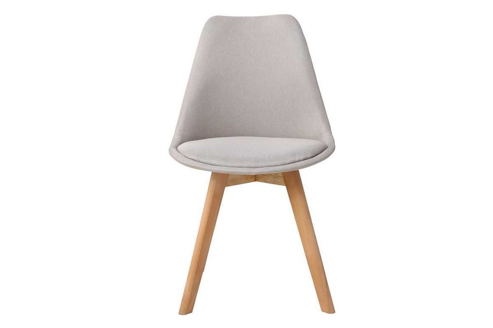 Стол, Gaston, Тапициран, Сив или бежов, Дървени крака, 56.5х43х83.5см.