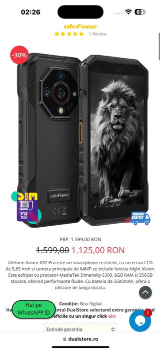 Telefon mobil Ulefone Armor x32pro (5G)
