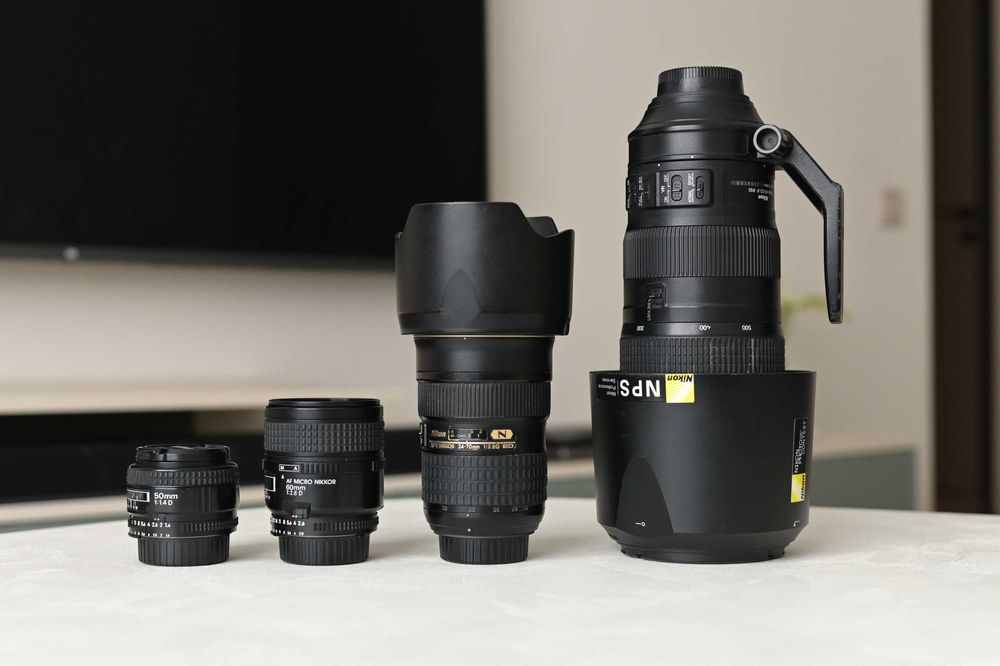 Объективы Nikon 200-500, 24-70, 50, 60