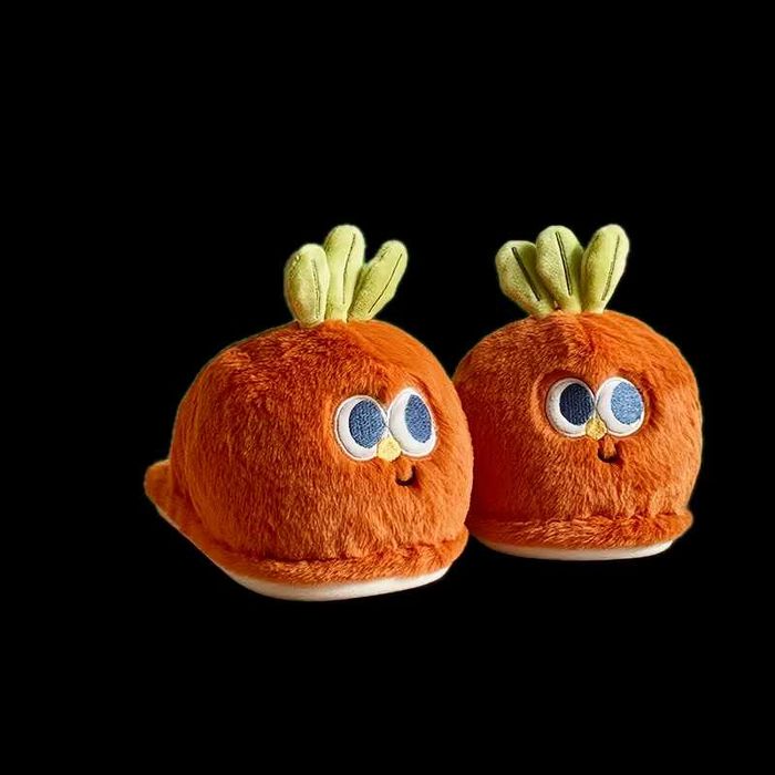 Домашни 3D Чехли Моркови Весели Крачета плюшени чехли пантофи морков
