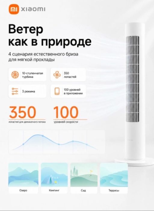 Умный колонный вентилятор Xiaomi Smart Tower Fan 2