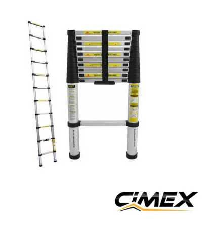 ПРОМО 10% Алуминиева телескопична стълба 3.2 метра CIMEX DLT210B