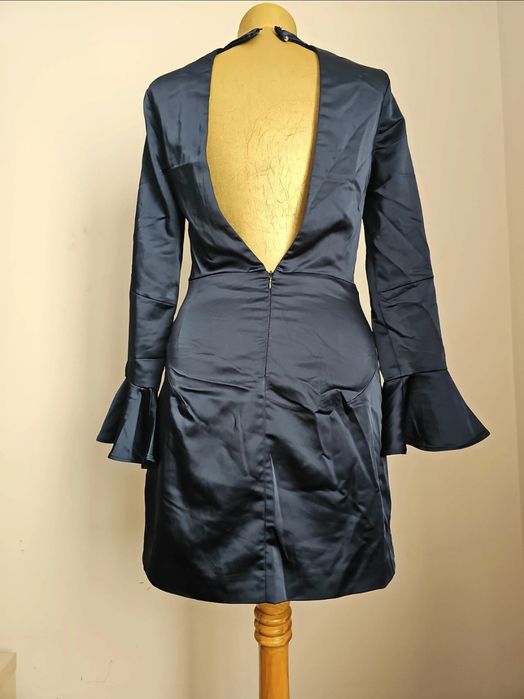 Rochie Zara satin bleumarin