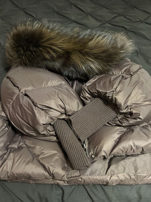 Дамско яке с гъши пух и яка- естествена лисица