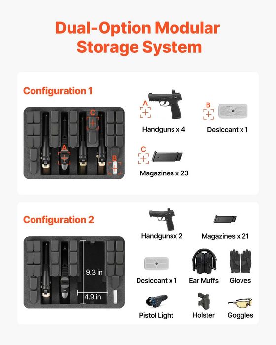 Твърд защитен куфар за оръжия водоустойчив, с XPE пяна, 404×319×192 мм