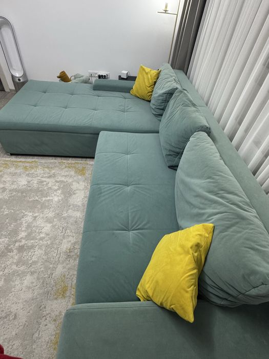 Vand canapea extensibila cu lada de depozitare si material impermeabil