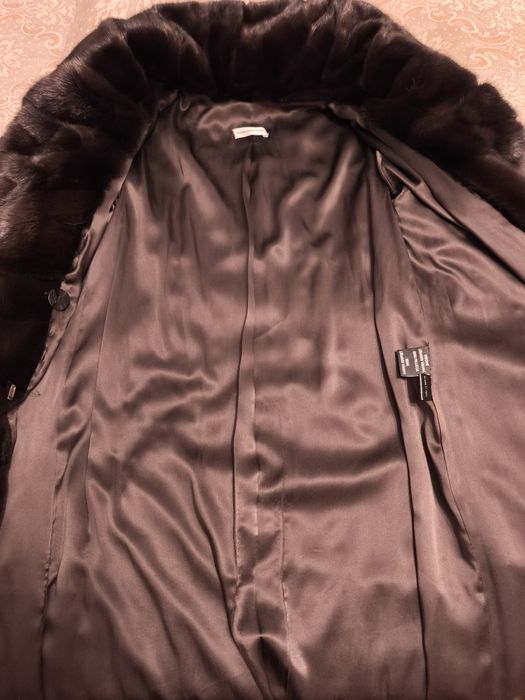 Шуба стриженая норка с каракулем