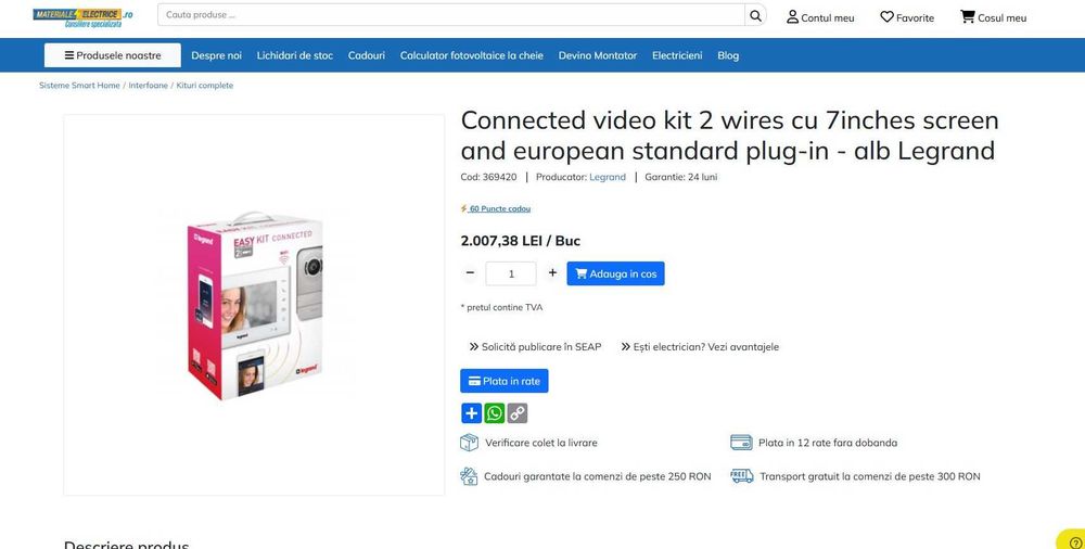 Videointerfon Bticino 318015 EasyKit WIFI