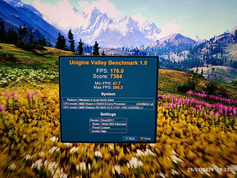 PC gaming Ryzen5 3500X 16Gb RX6600 8Gb DDR6