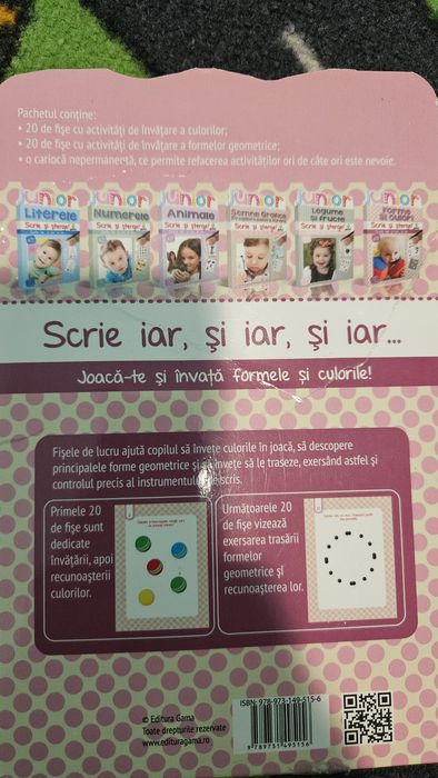 Caiet si fise scrie si sterge pt copii