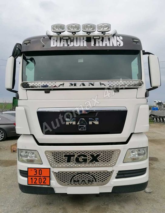 Bullbar, bara inox, suport proiectoare plafon MAN TGS, TGL, TGX-L