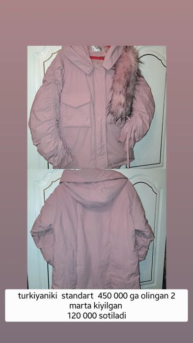 Kurtka turkiyaniki holati alo marta kiyilgan razmeri oversize