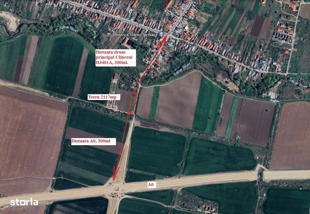 Teren 1700 mp de inchiriat Clinceni Bragadiru langa A0  + container