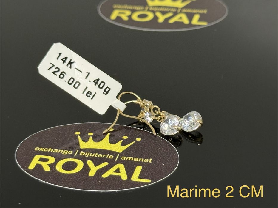 Bijuteria ROYAL : Cercei AUR 14K NOU / 1.4 GR