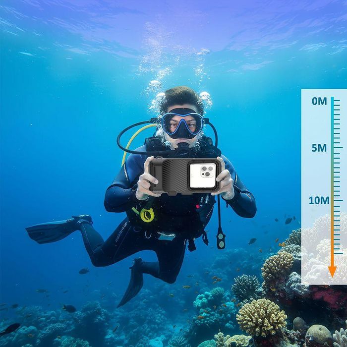 Водоустойчив кейс tech-protect ipx8 pro universal diving – grey/black