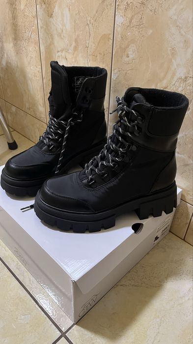 Ghete negre impermeabile/șireturi/iarnă/ghetuțe,damă/femei/fete mări36