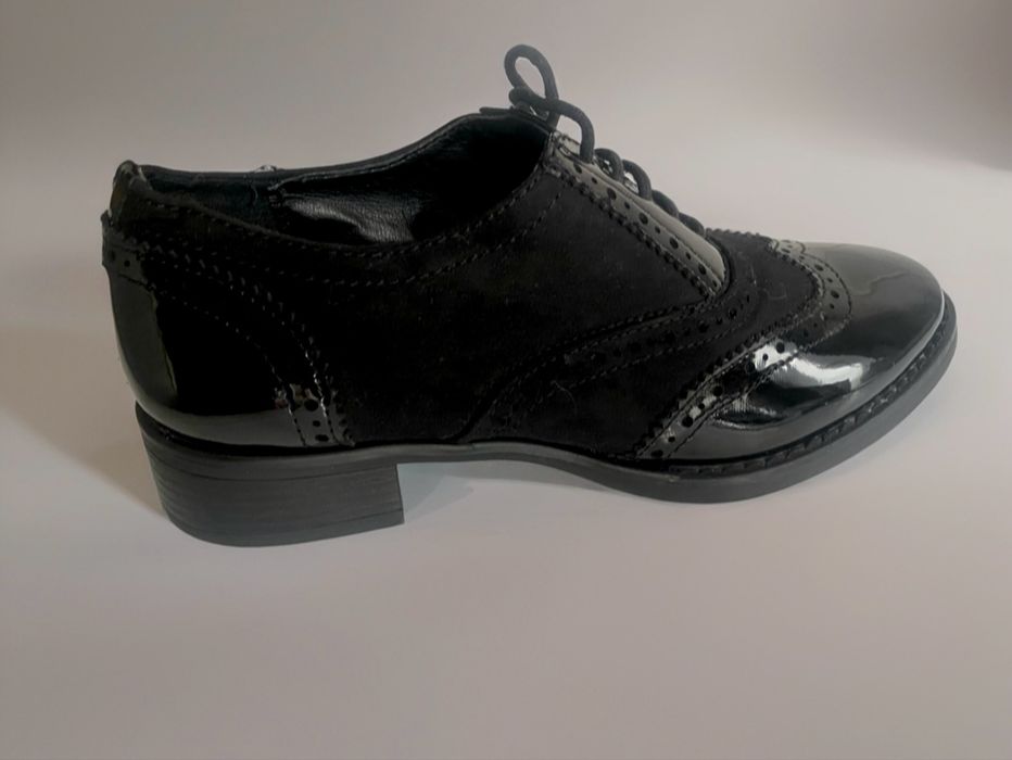 Pantofi Graceland Brogue/Oxford – Negru Lăcuit & Suede